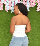 ELEGANT WHITE STATEMENT TUBE TOP GRAND BAZAAR