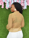 CORPORATE CASUAL TIE FRONT BLOUSE GRAND BAZAAR