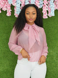 CORPORATE CASUAL TIE FRONT BLOUSE GRAND BAZAAR