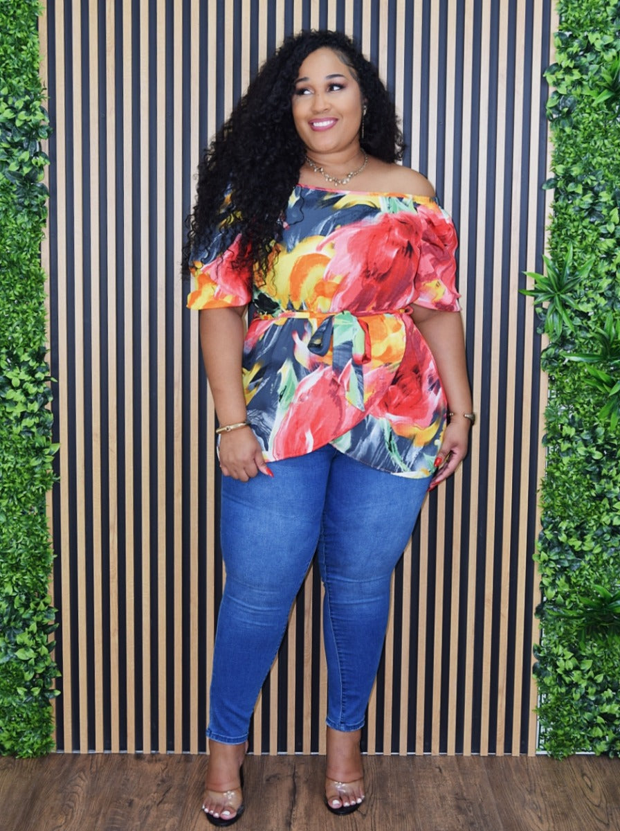 BRINGING THE HEAT OFF SHOULDER TOP PLUS GRAND BAZAAR