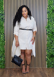 OUT OF OFFICE SHIRT MIDI DRESS PLUS