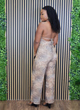 CHASING HIGHS LEOPARD HALTER JUMPSUIT