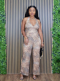 CHASING HIGHS LEOPARD HALTER JUMPSUIT