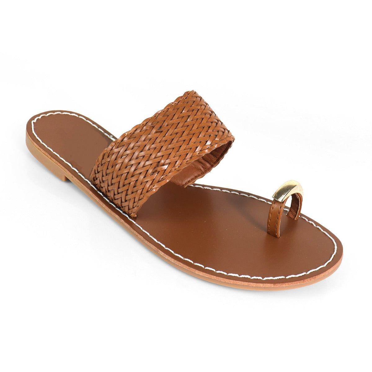 MARCIE TOE RING SANDALS - BROWN