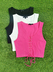 LACED UP CROP TOP  GRAND BAZAAR