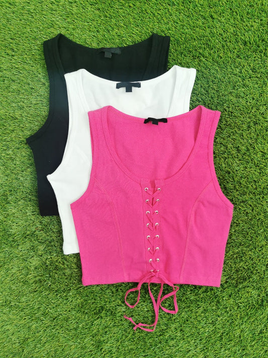 LACED UP CROP TOP  GRAND BAZAAR