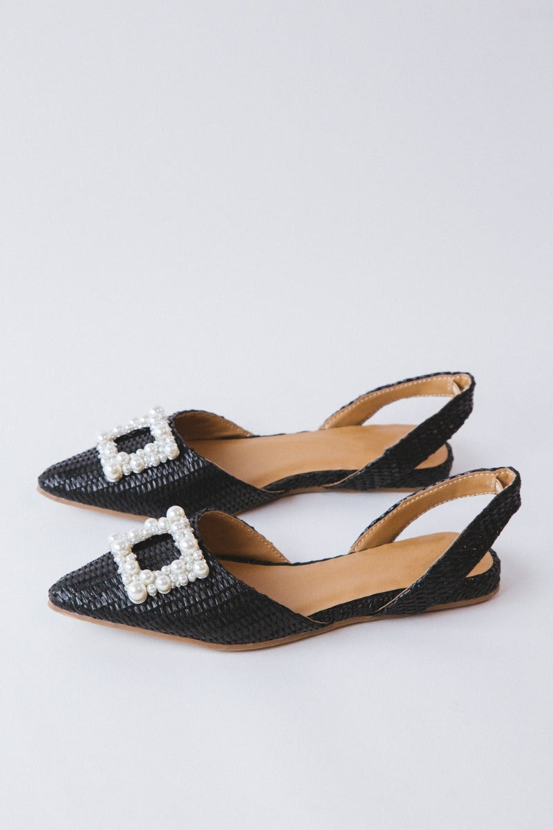 PRETTY PEARLS FLAT SLINGBACKS