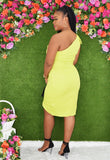 FLIRTY AFFAIR ONE SHOULDER DRESS