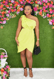 FLIRTY AFFAIR ONE SHOULDER DRESS
