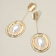 Bold Oval Pearl Center Cluster Long Drop Earrings GRAND BAZAAR
