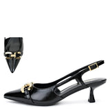 CHAIN ACCENT SLINGBACK HEELS