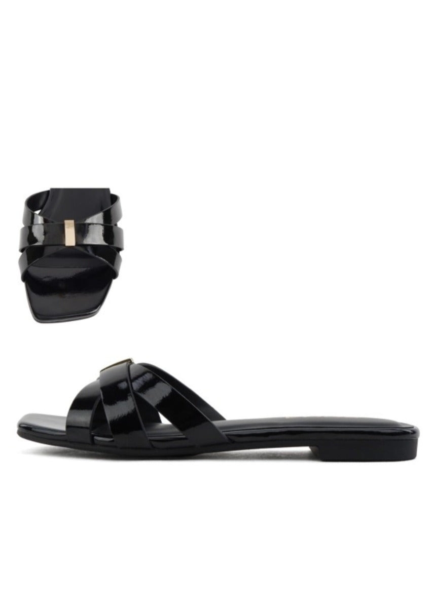 BELLA FLAT SANDALS - BLACK