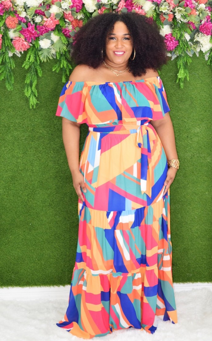 WORK OF ART MAXI DRESS PLUS