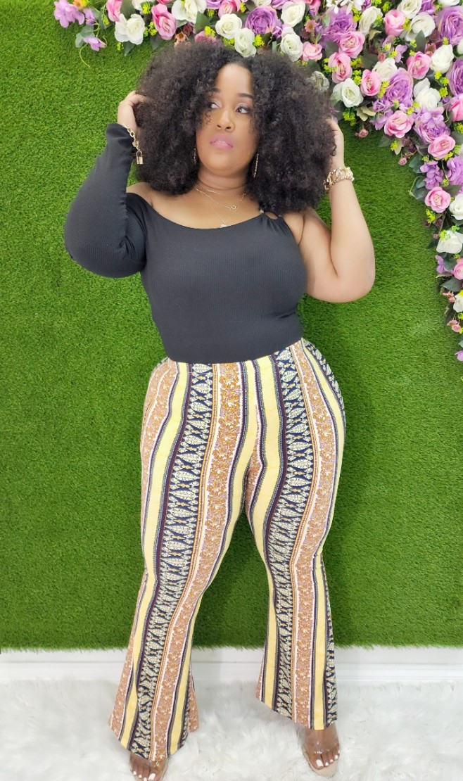 TRIBAL PRINT PALAZZO PANTS PLUS