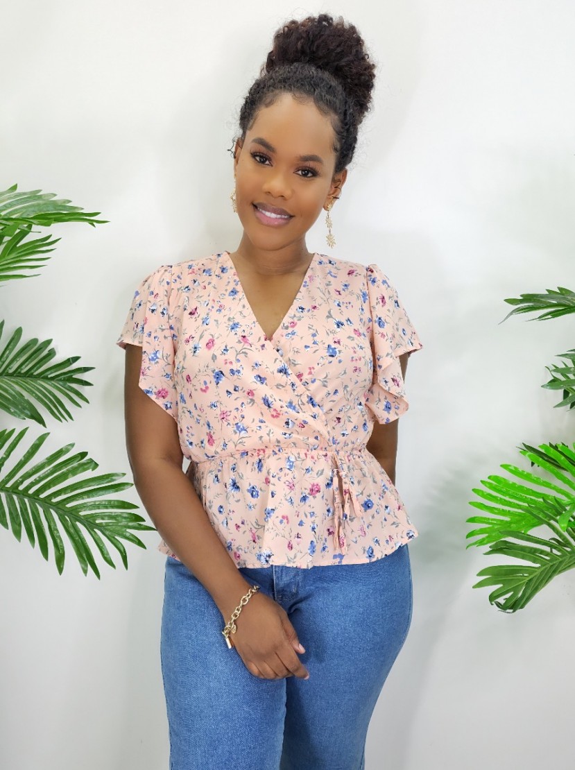 DANA FLORAL WRAP BLOUSE