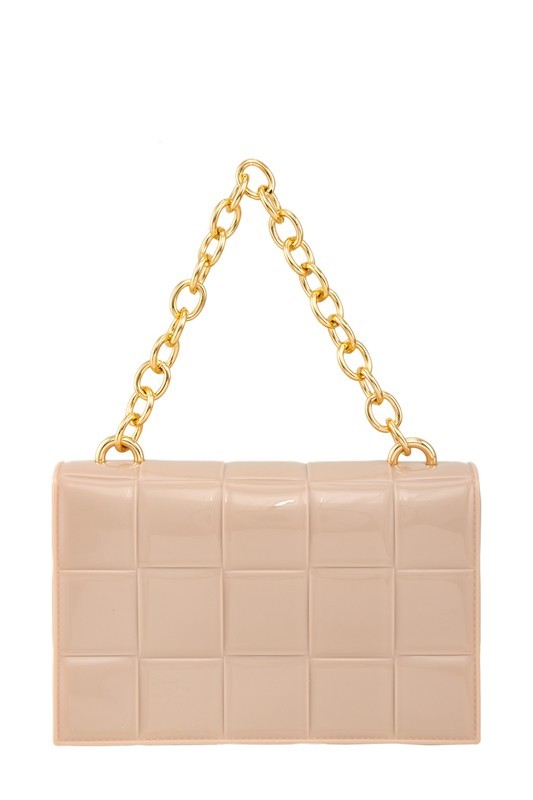Square Shaped Chain Crossbody Jelly Bag