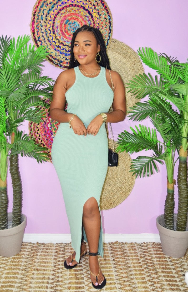 BRIANNA RIBBED BODYCON MAXI DRESS