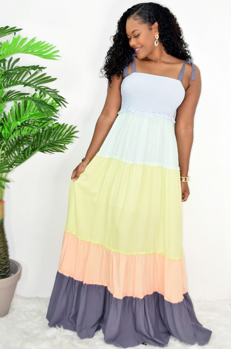 layered maxi dress