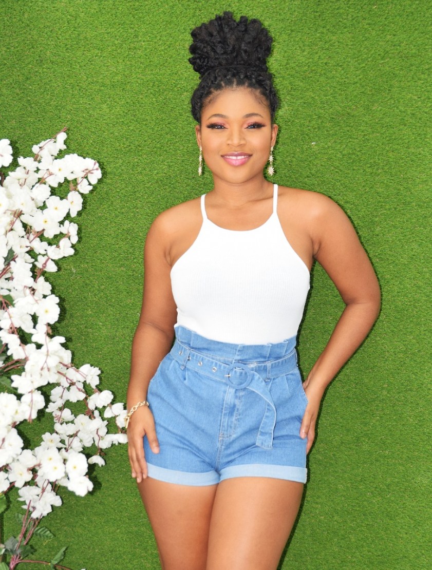 BELTED PAPER BAG DENIM SHORTS