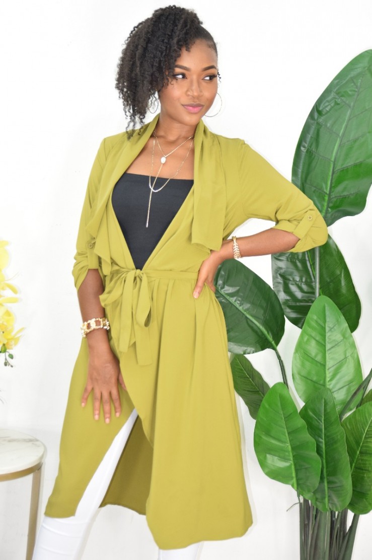 yellow tie front cardigan