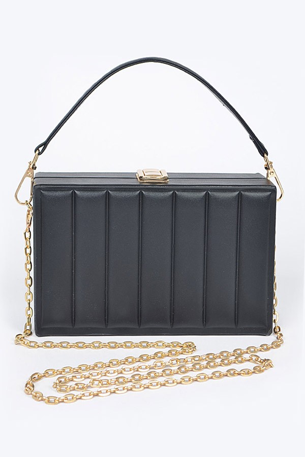 Stripe clutch bag top