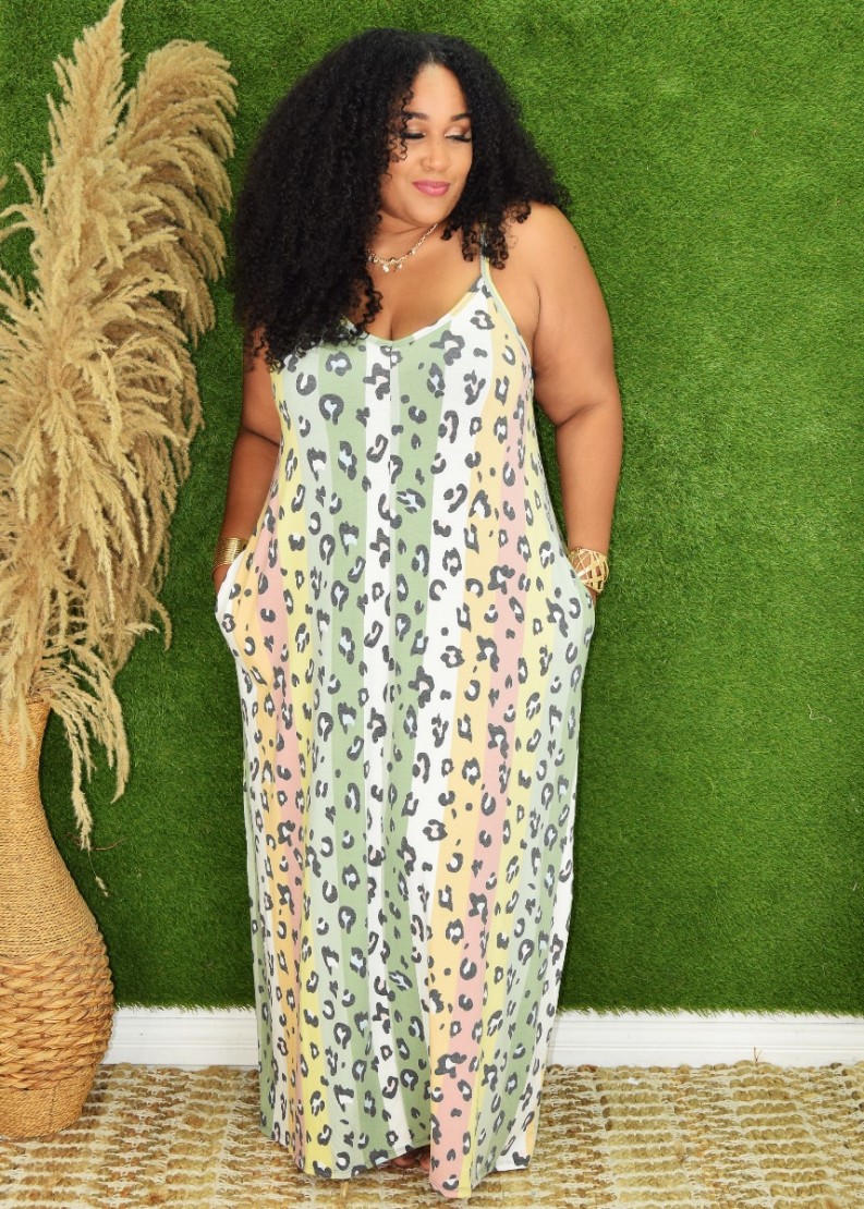 GEORGINA LEOPARD PRINT MAXI DRESS PLUS
