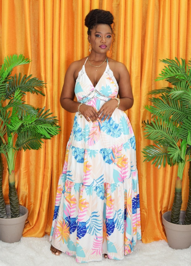 DAYS IN PARADISE HALTER MAXI DRESS