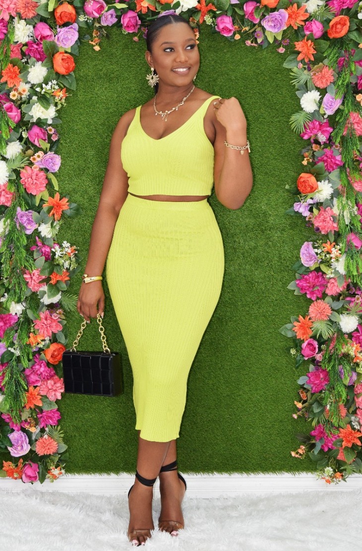 MATCH MY VIBE RIBBED SKIRT SET