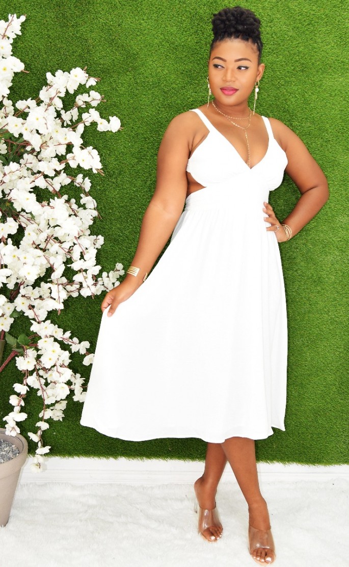 Flowy midi summer dress store