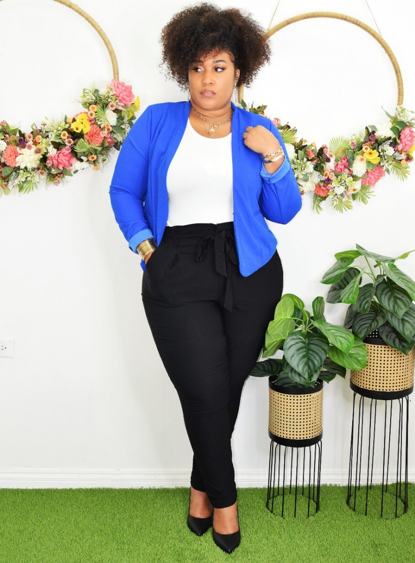Plus size open front clearance blazer