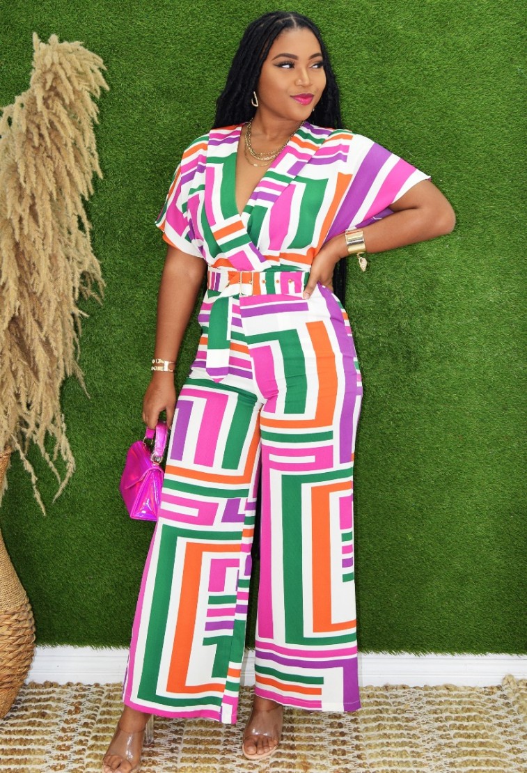 TOP PRIORITY ABSTRACT JUMPSUIT