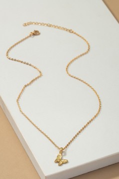 BUTTERFLY MAKE A WISH PENDANT NECKLACE