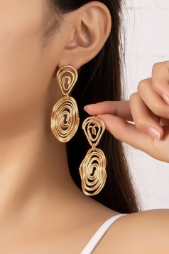 Wire coil oval drop earrings