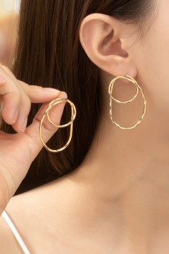 Hammered Wire Hoop Earrings
