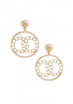 DOUBLE CIRCLE LINK DANGLE EARRING