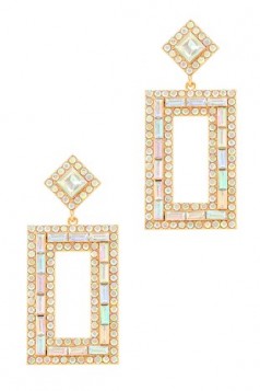 IRIDESCENT RECTANGULAR EARRINGS