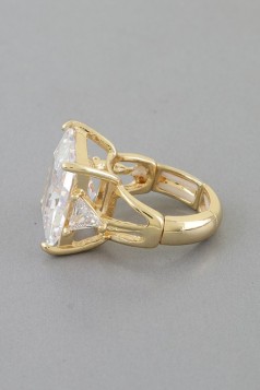 Cubic Rhinestone Statement Ring GRAND BAZAAR