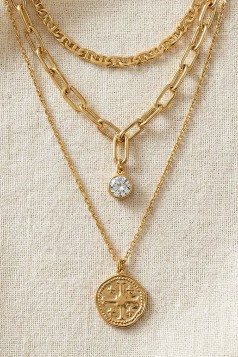 Three Row Mixed Chain Necklace