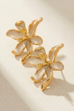 Floral Enamel Statement Stud Earrings GRAND BAZAAR