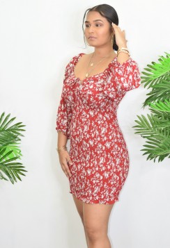 PICNIC PERFECT SCRUNCH MINI DRESS