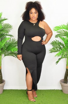 MIDNIGHT PARTY CUT OUT JUMPSUIT PLUS