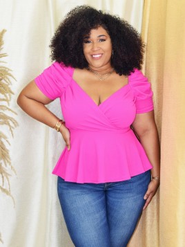 CORA PUFF SLEEVE BLOUSE PLUS