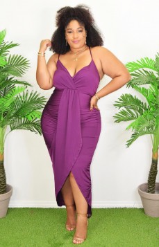 GIRLS NIGHT STRAPPY MIDI DRESS PLUS