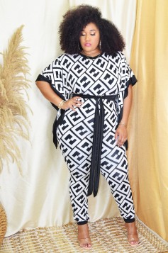 ALL FOR YOU PRINTED JUMPSUIT PLUS