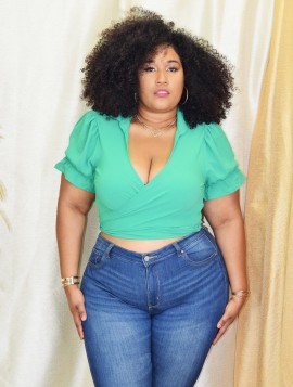 FARRAH FLUTTER SLEEVE TOP PLUS
