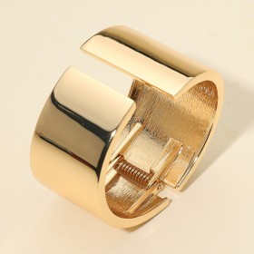Wide Statement Metal Cuff Bracelet