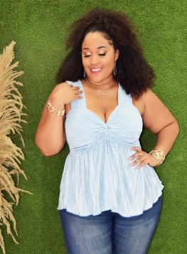 KATEY SHIMMER KNOT TOP PLUS