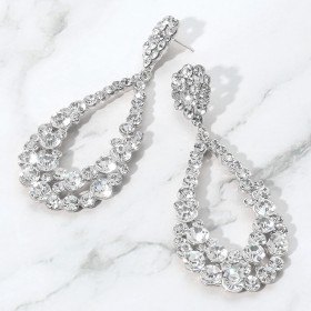 Crystal Bubble Cluster Teardrop Evening Earrings GRAND BAZAAR