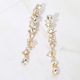 Teardrop Marquise Embellished Dropdown Earrings GRAND BAZAAR
