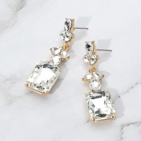 Geometric Rectangle Drop Evening Earrings